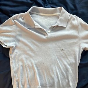 Women’s Blue collared crop top